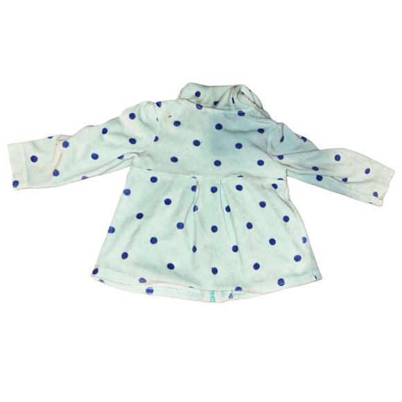 Mintblue Adidas 2T Toddler Girls Casual Hooded Polka Dot Ruffle Zipper Jacket - Picture 2 of 3